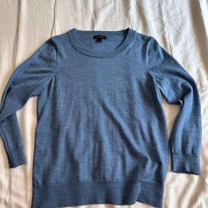 J Crew merino wool crewneck sweater Navy blue pullover L Women